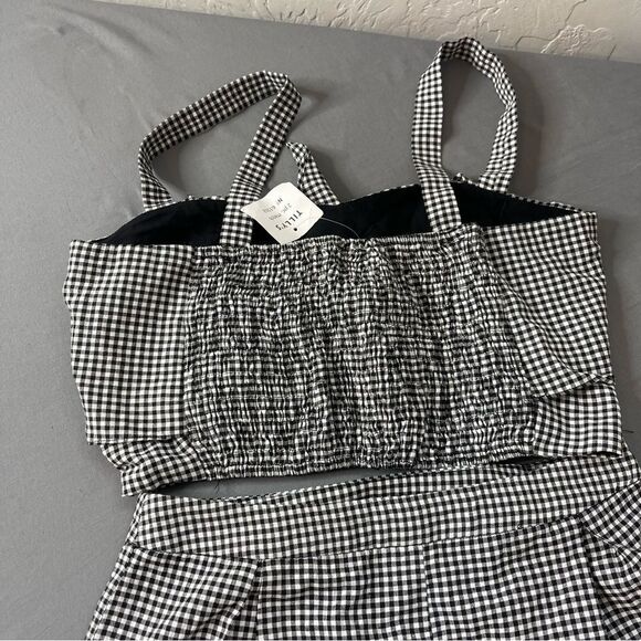Tilly’s 2 piece matching short top set high wasted gingham tank size large - Picture 9 of 14